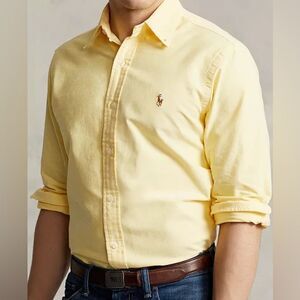 Ralph Lauren NWT Oxford Long Sleeve Button Down in Yellow Size Small